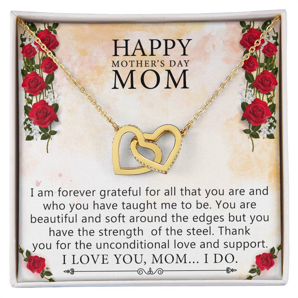 Gift For Mom Birthday Interlocking Hearts Necklace