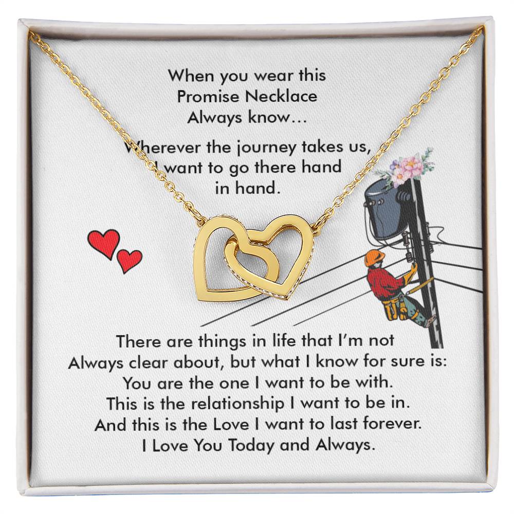 Lineman'S Girl - Interlocking Heart Necklace Interlocking Hearts Necklace