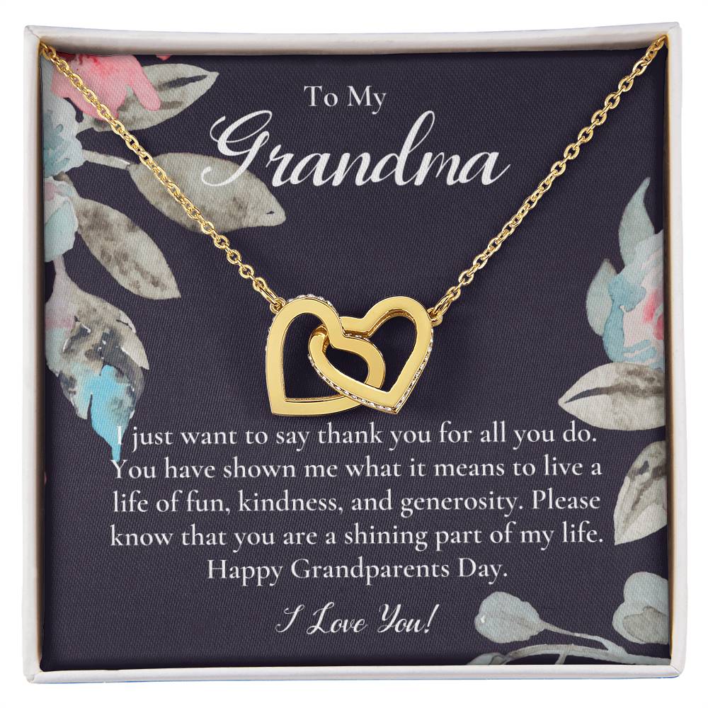Gift For Grandma Necklace Grandmother Birthday Gift From Granddaughtergrandson To My Grandma Necklace Gift Grandmother Gift Grandparents Day Gift Interlocking Hearts Necklace