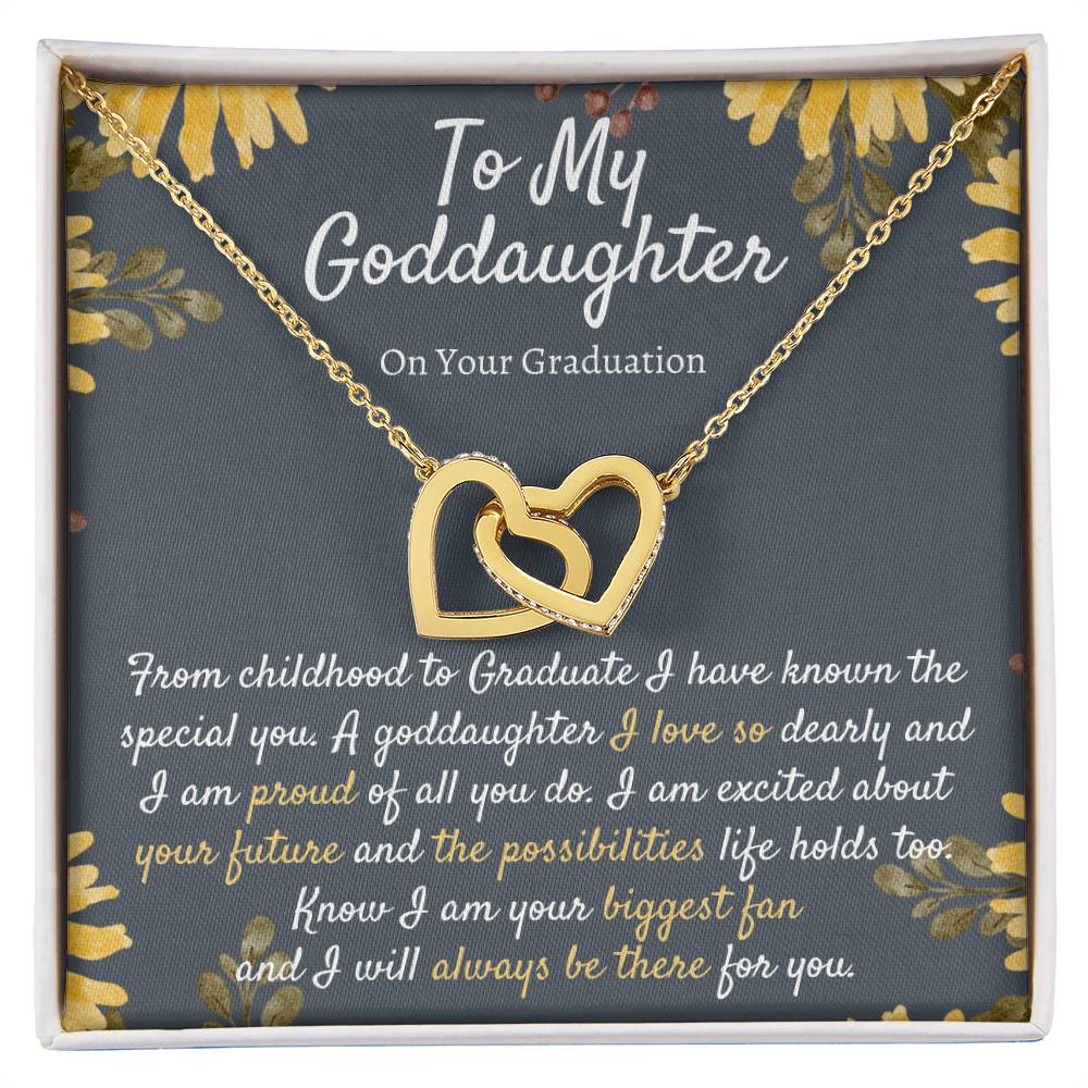 Goddaughter Graduation Gift Interlocking Necklace Meaningful Goddaughter Gift Gift From Godmother Unique Gift For Goddaughter Graduation Interlocking Hearts Necklace