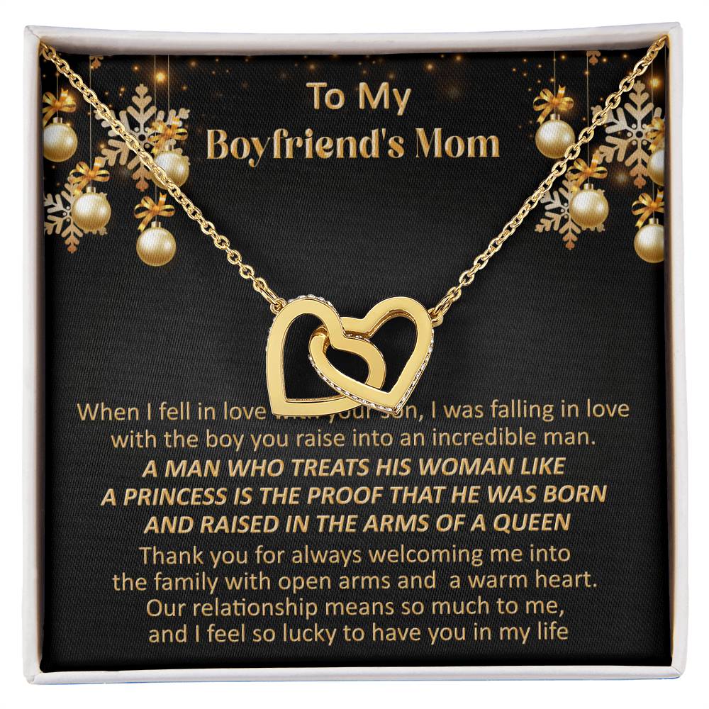 Gift For Boyfriend'S Mom Christmas - Welcome Me - Interlocking Interlocking Hearts Necklace
