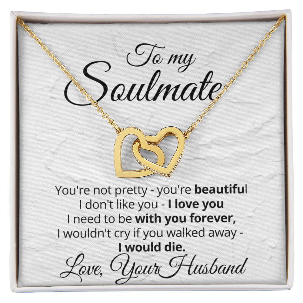 Linked Hearts Necklace Gift For Soulmate Interlocking Hearts Necklace