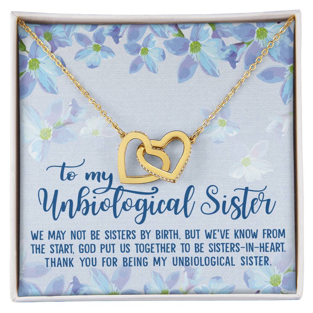 Unbiological Sister Soul Sister Big Little Sorority Sister In Law Step Sister Best Friend Gift Interlocking Hearts Necklace