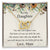 To My Daughter No One Can Replace You Necklace. Embellished With Cubic Zirconia Stones. Interlocking Hearts Necklace