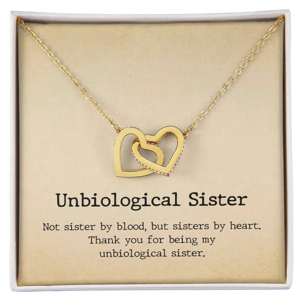 Unbiological Sister Interlocked Hearts Necklace Interlocking Hearts Necklace