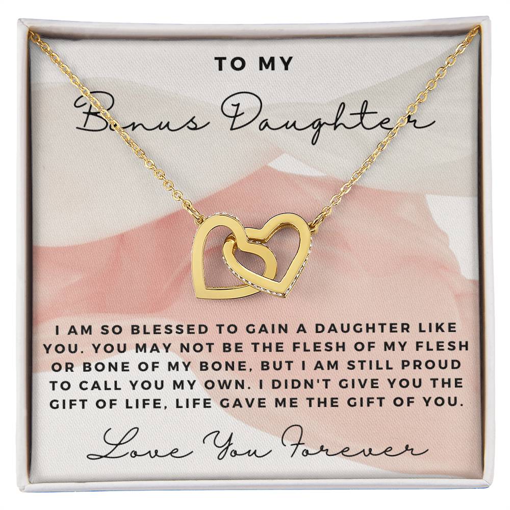 Cz Necklace Gift For Bonus Daughter Interlocking Hearts Necklace