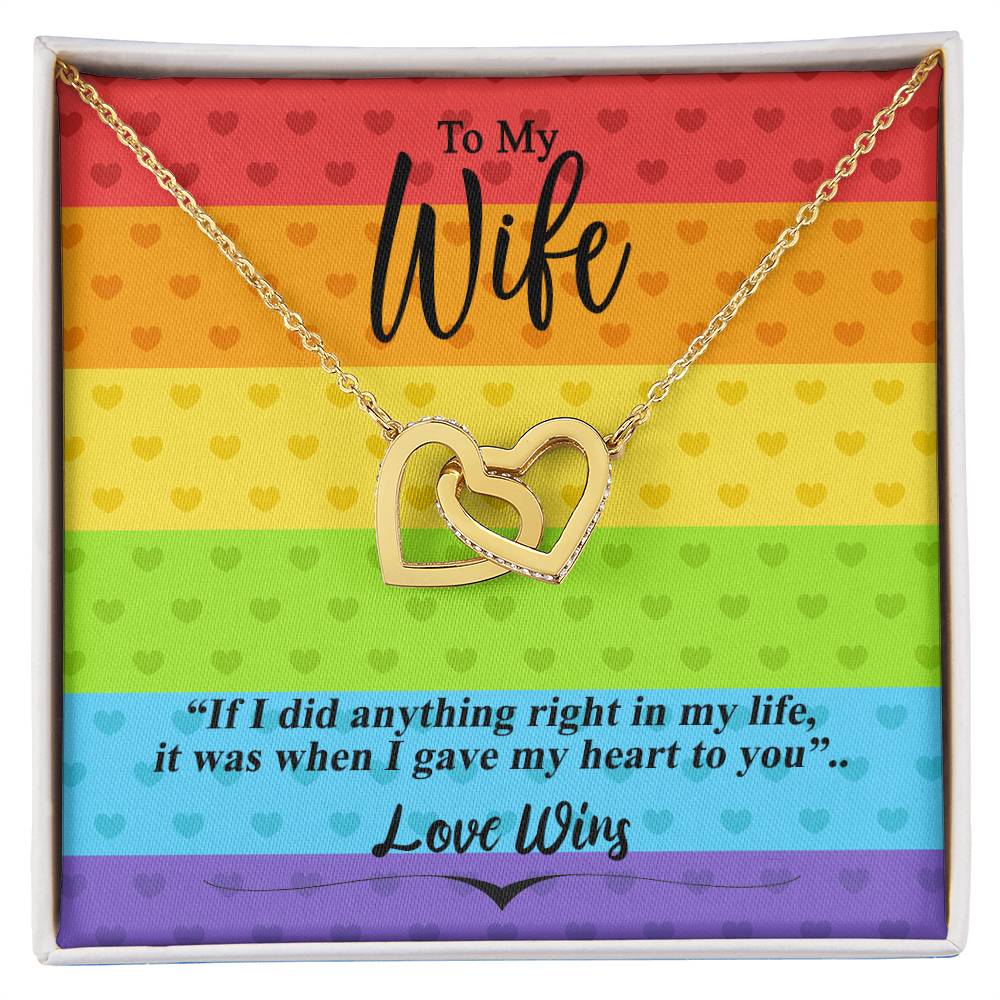 Love Wins Necklace Interlocking Hearts Necklace