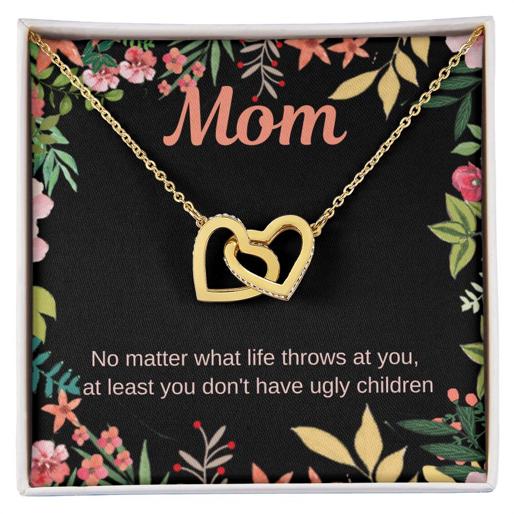 Funny Mom Necklace Interlocking Hearts Necklace