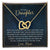 To My Daughter - Unique Heart Bonding Necklace Gift Set Interlocking Hearts Necklace