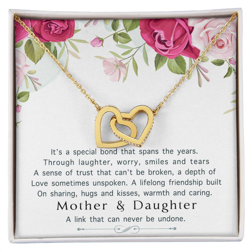 Mother Daughter Interlocking Hearts Necklace