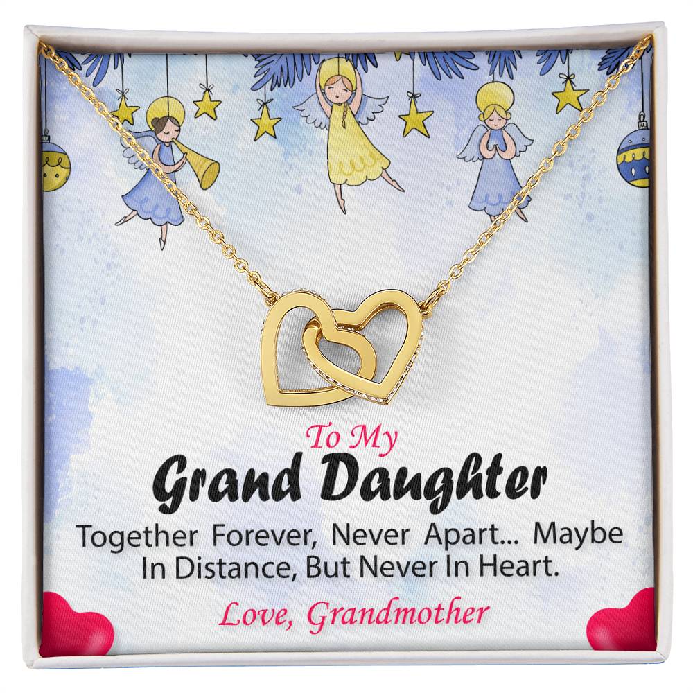 To My Granddaughter - Together Forever Necklace Interlocking Hearts Necklace