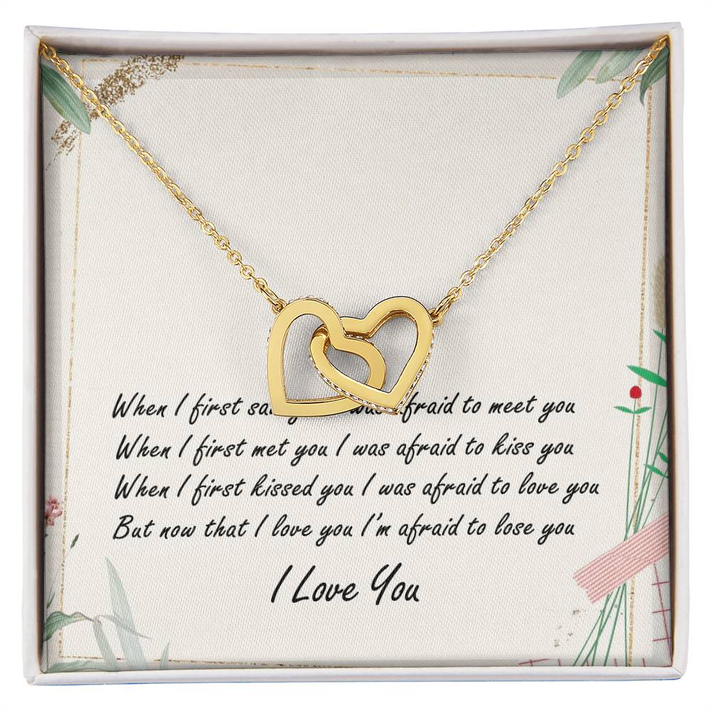 To My Love Interlocking Hearts Necklace Message Card