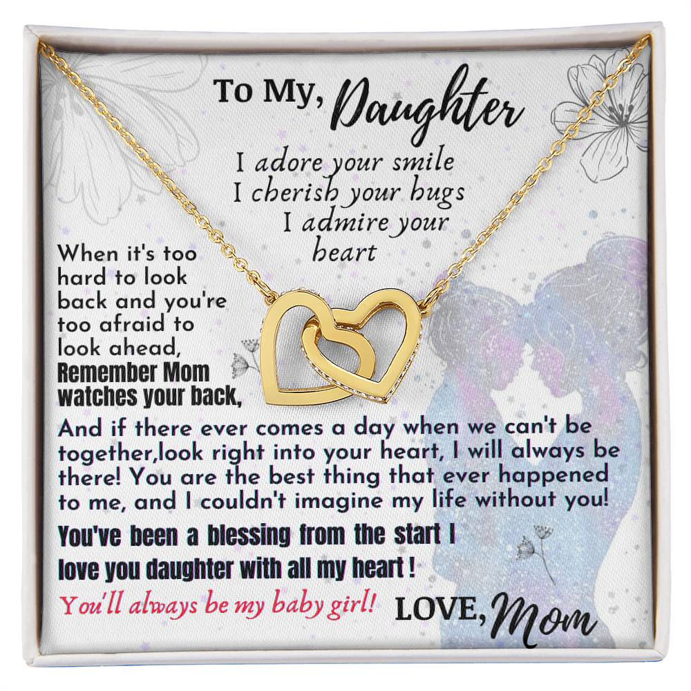 To My Daughter- Interlocking Hearts Necklace
