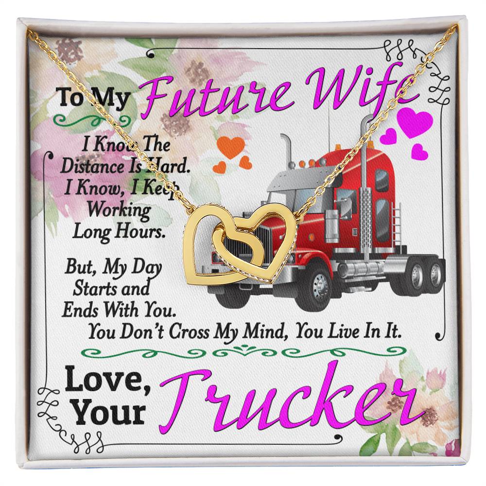 Trucker'S Future Wife - Interlocking Heart Necklace Interlocking Hearts Necklace