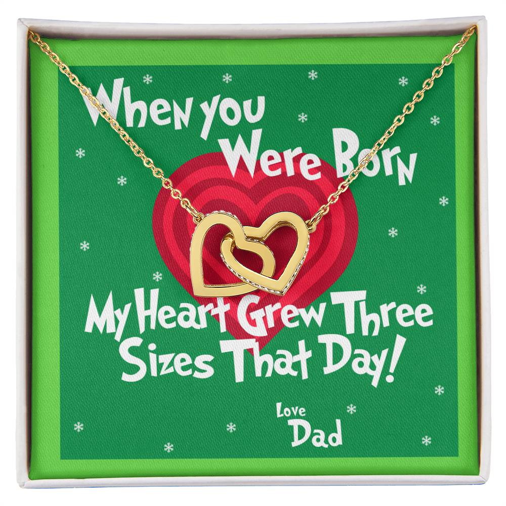 My Heart Grew Three Sizes Interlocking Hearts Necklace