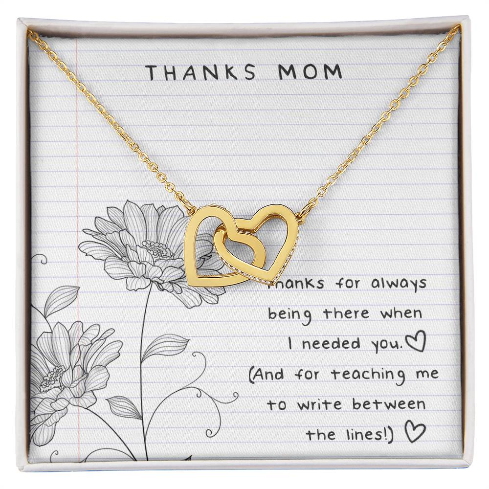 Thanks Mom - Between The Lines Interlocking Hearts Necklace