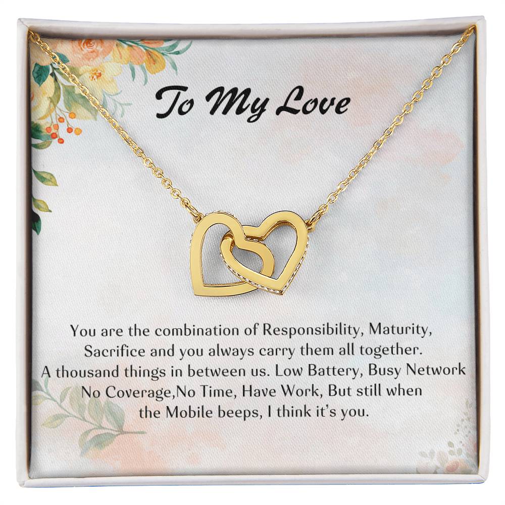 To My Love Interlocking Hearts Necklace