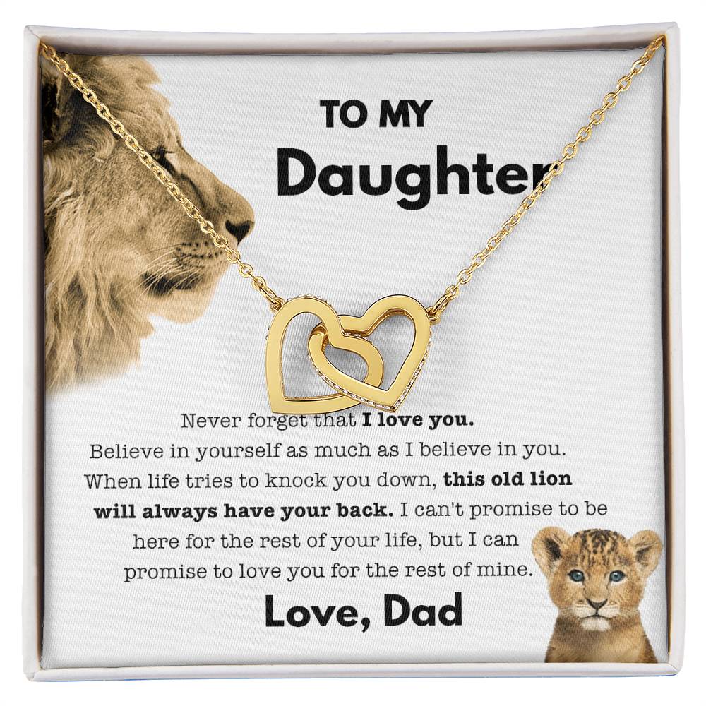 My Daughter - Old Lion - Necklace Interlocking Hearts Necklace