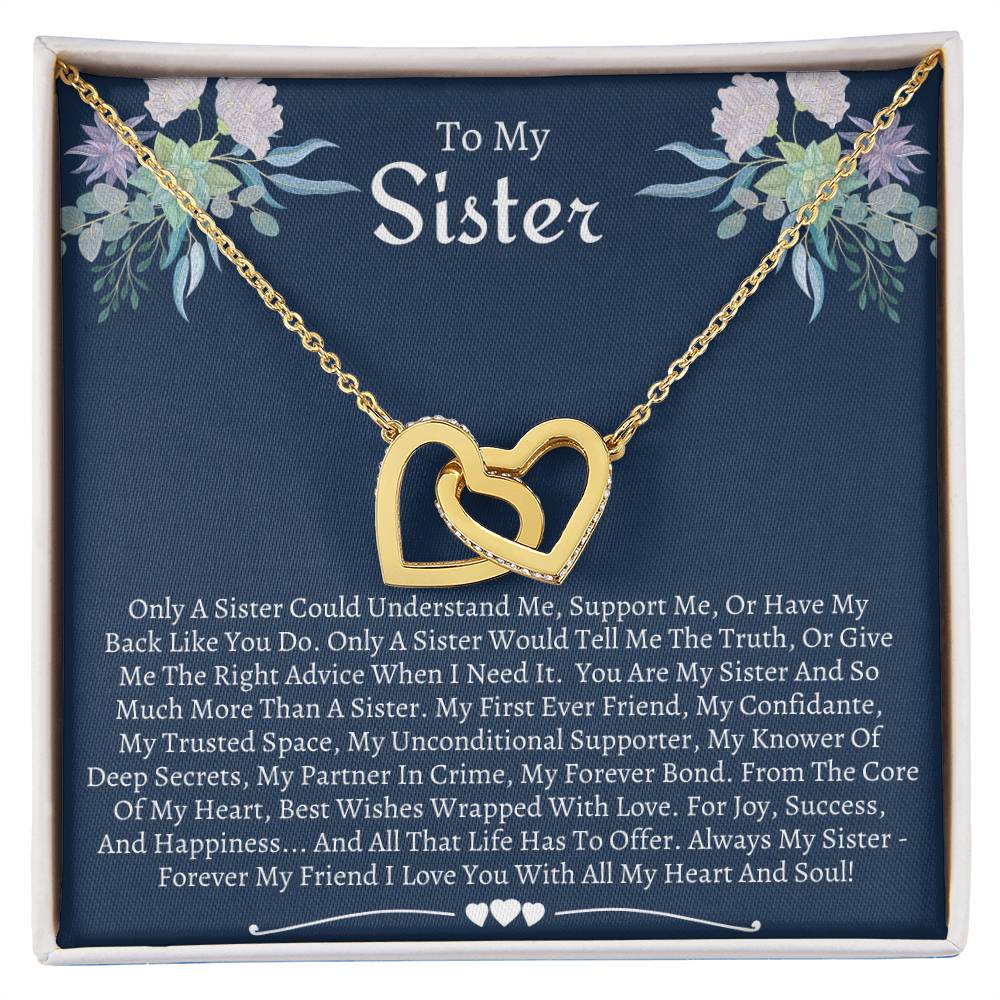 Gift For Sister 4Th Interlocking Hearts Necklace