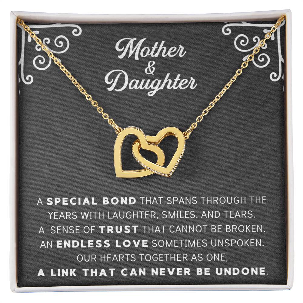 Linked Double Heart Necklace For Mother Daughter Gift Minimalist Jewelry Gift For Daughter Mothers Day Sentimental Jewelry Gift For Mom Interlocking Hearts Necklace