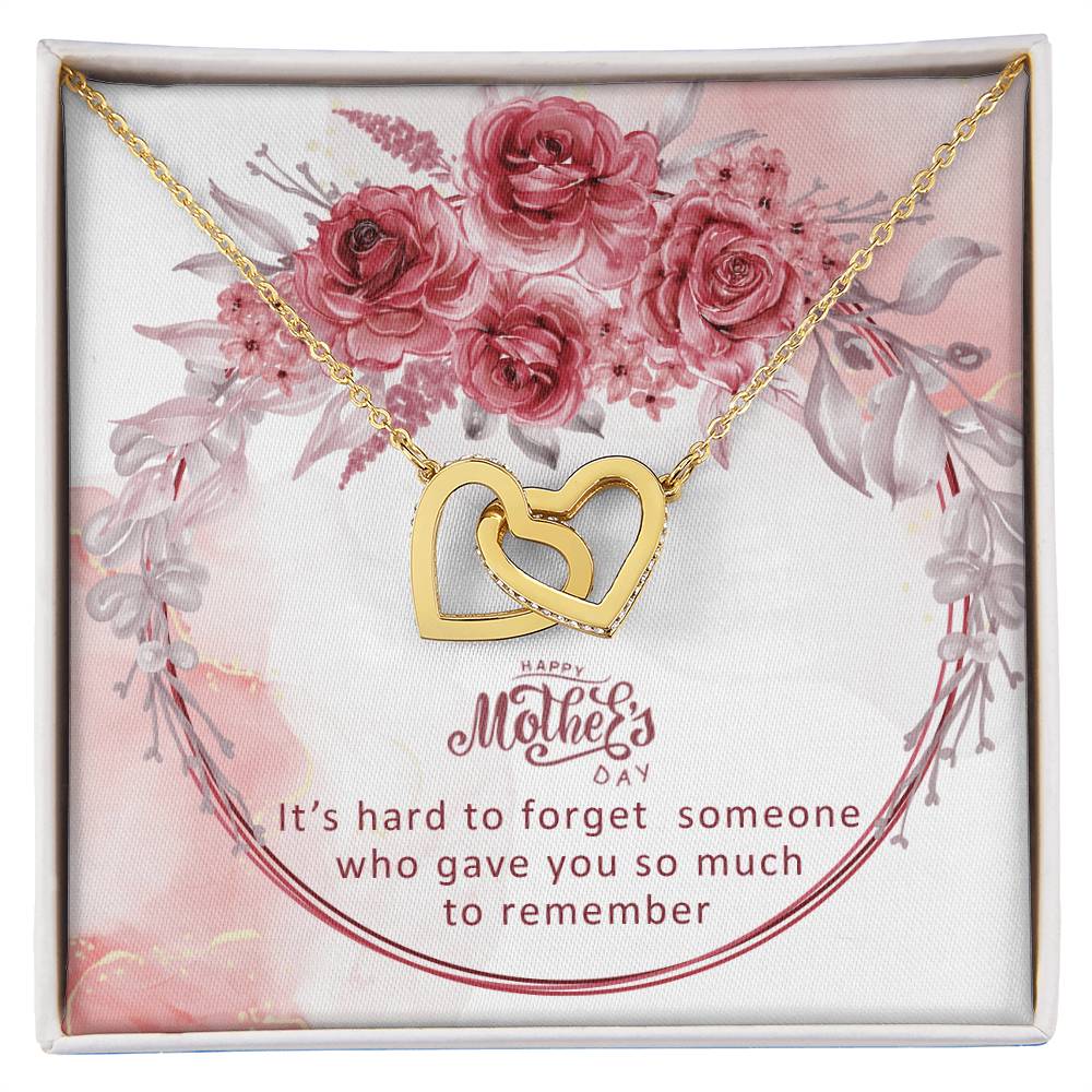 Happy Mother'S Day Gift Necklace With A Message Card Interlocking Hearts Necklace