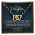 To My Daughter - Unique Heart Bonding Necklace Gift Set Interlocking Hearts Necklace