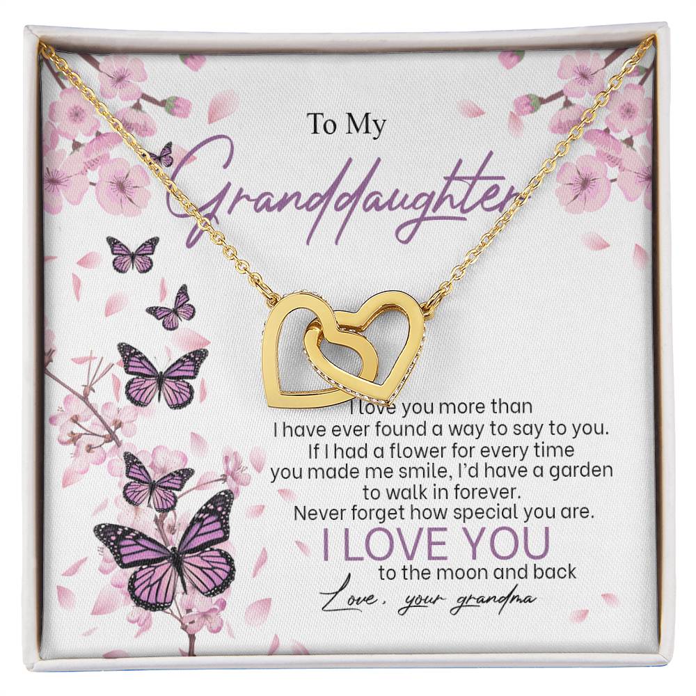 I Love You The Most - Best Gift For Granddaughter Interlocking Hearts Necklace