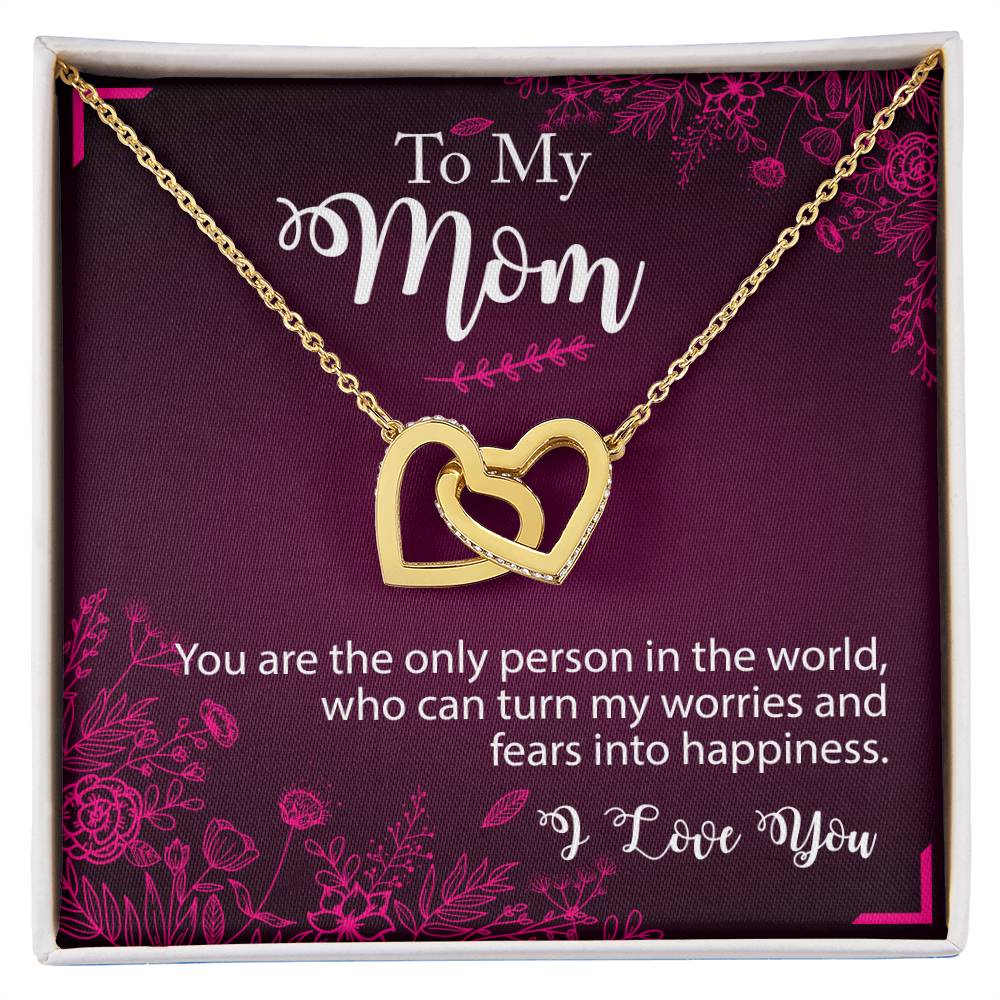 To My Mom - You Are The Person - Necklace Interlocking Hearts Necklace