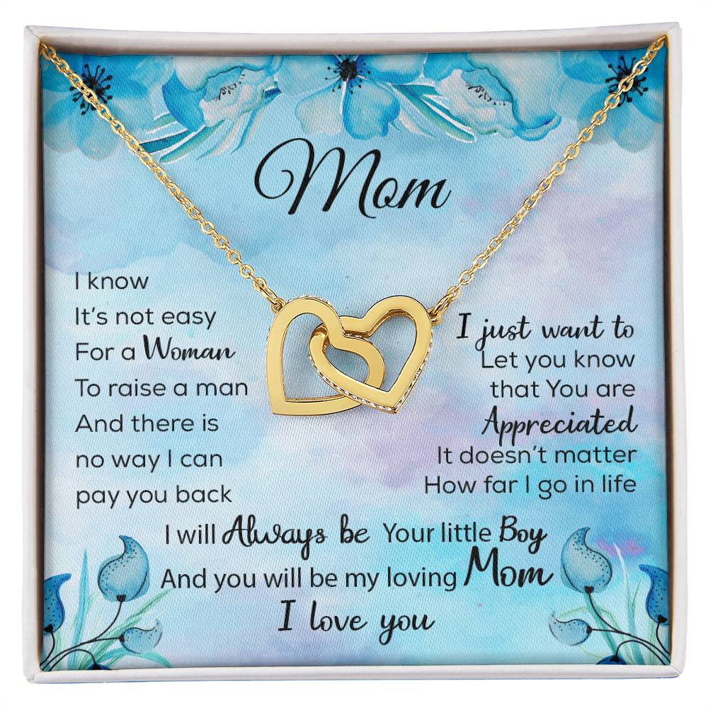 Gift To My Mom Necklace Birthday Christmas Gift To My Mother Mom Necklace To My Mom Necklace To My Mom Mom Birthday Card Interlocking Hearts Necklace