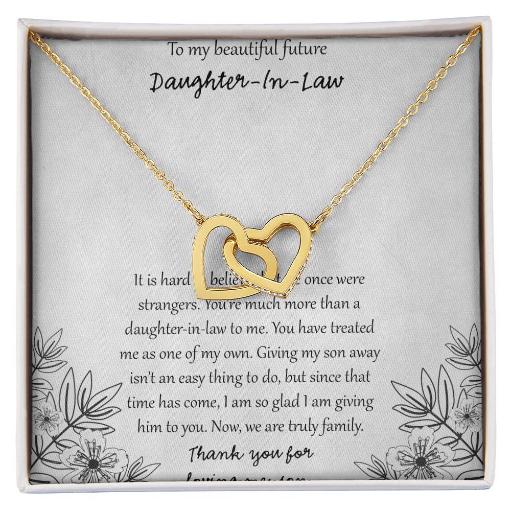 To My Beautiful Future Daughter In Law Interlocking Hearts Necklace