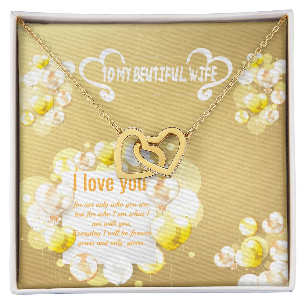 To Wife Interlocking Hearts Necklace