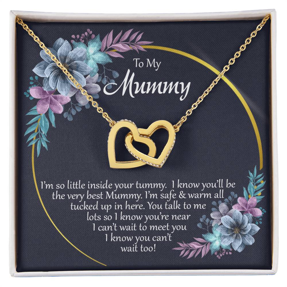 To My Mummy - From Your Tummy - Pregnancy Gift - Mother'S Day Gift - Luxury Necklace Interlocking Hearts Necklace