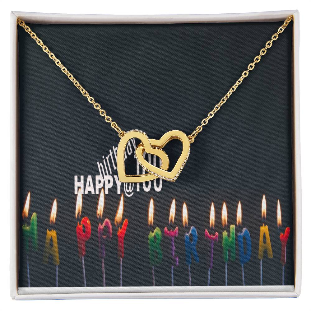 Happy 100 Years Old Birthdayike Mens Production Interlocking Hearts Necklace