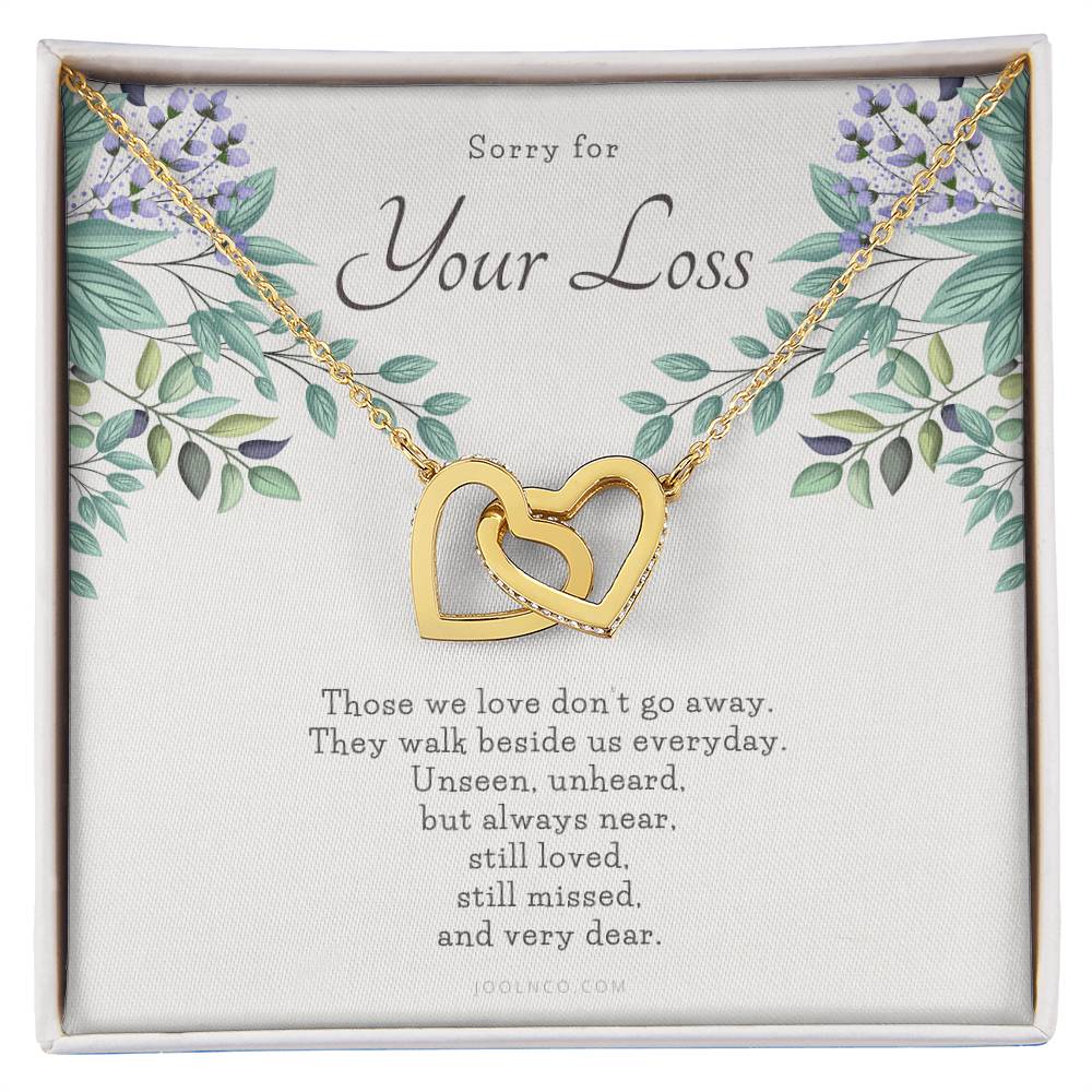 Loss Of Loved One Necklace Loss Of Mother Gift Loss Of Father Gift Sorry For Your Loss Sympathy Gift Sterling Silver Pet Loss Gift Interlocking Hearts Necklace