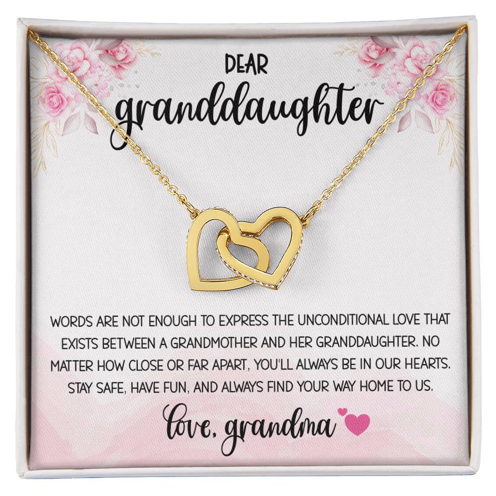 Dear Granddaughter From Grandma Interlocking Hearts Necklace