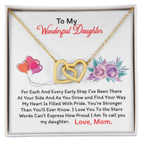 To My Daughter - Black Friday Special Interlocking Hearts Necklace