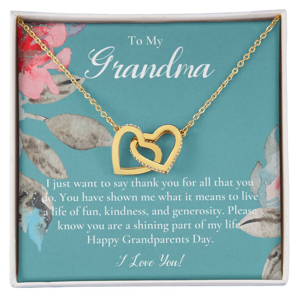 Gift For Grandma Necklace Grandmother Birthday Gift From Granddaughtergrandson To My Grandma Necklace Gift Grandmother Gift Grandparents Day Gift Interlocking Hearts Necklace