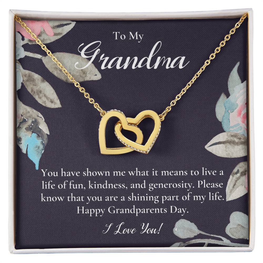 Gift For Grandma Necklace Grandmother Birthday Gift From Granddaughtergrandson To My Grandma Necklace Gift Grandmother Gift Grandparents Day Gift Interlocking Hearts Necklace