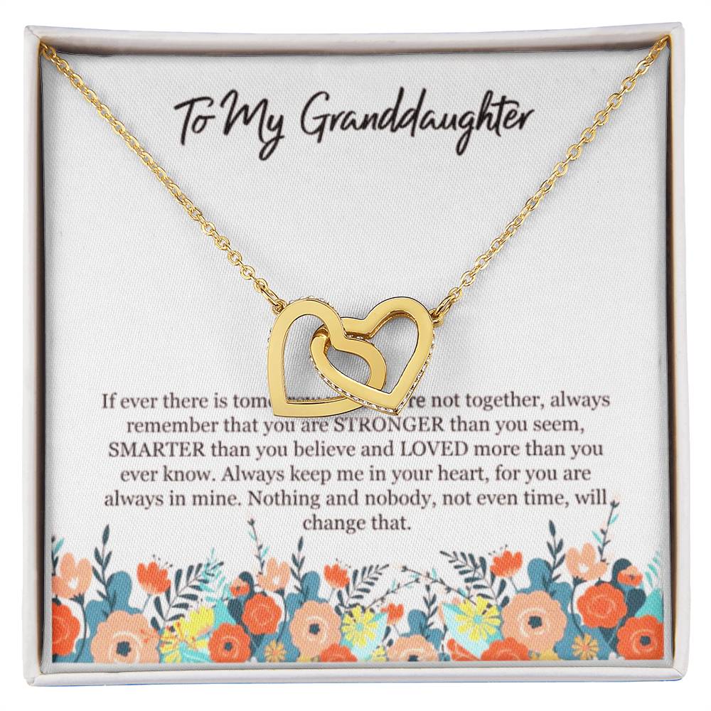 To My Granddaughter Interlocking Hearts Necklace