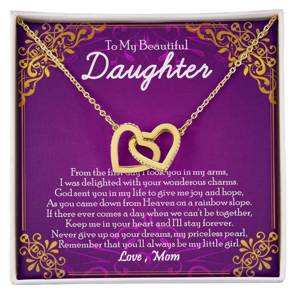 Interlocking Heart Necklace Gift For Daughter From Mom To My Daughter Daughter Mother Necklace Daughter Birthday Gift Interlocking Hearts Necklace