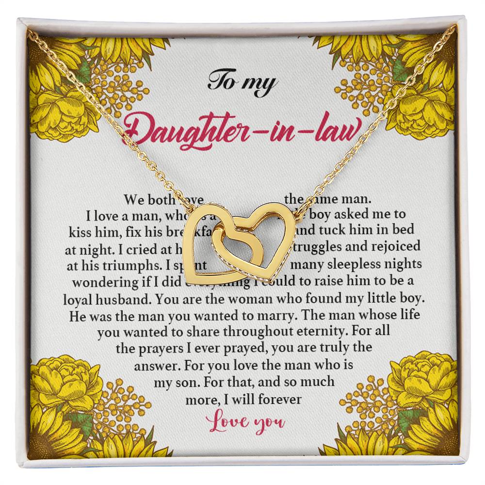 To My Daughter In Law Interlocking Hearts Necklace