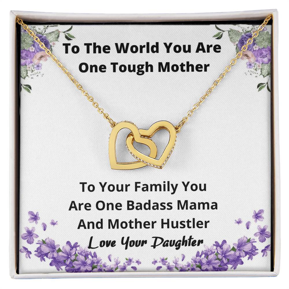 Necklace From Daughter Mother Hustler Gift For Mom Jewelry For Mothers Day Birthday Gift Idea Present For Mom Interlocking Hearts Necklace