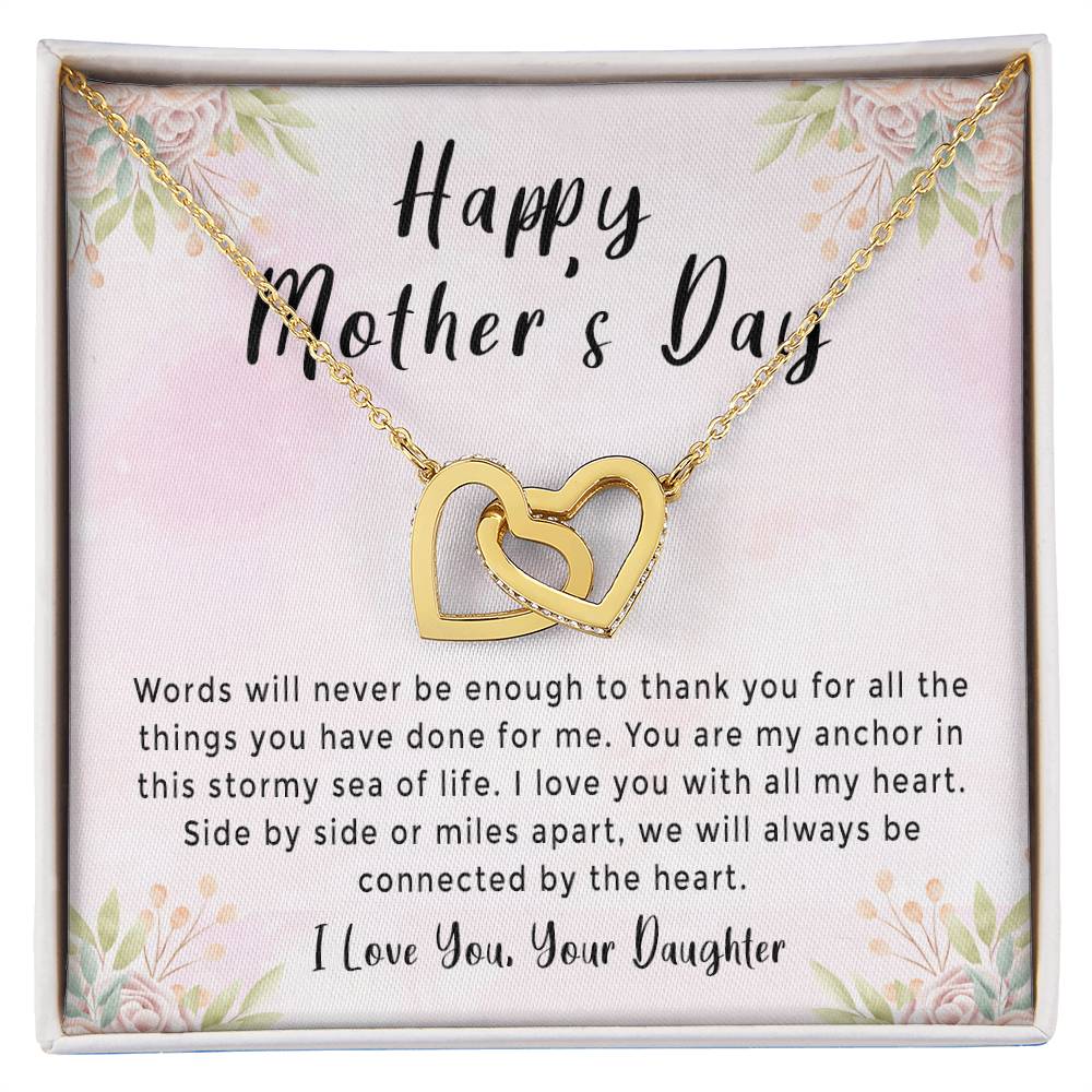 'Connected By The Heart' Necklace - Amazing Mother'S Day Gift Idea From Daughter Interlocking Hearts Necklace