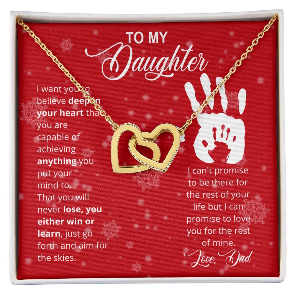 Christmas Gift For Daughter Interlocking Hearts Necklace