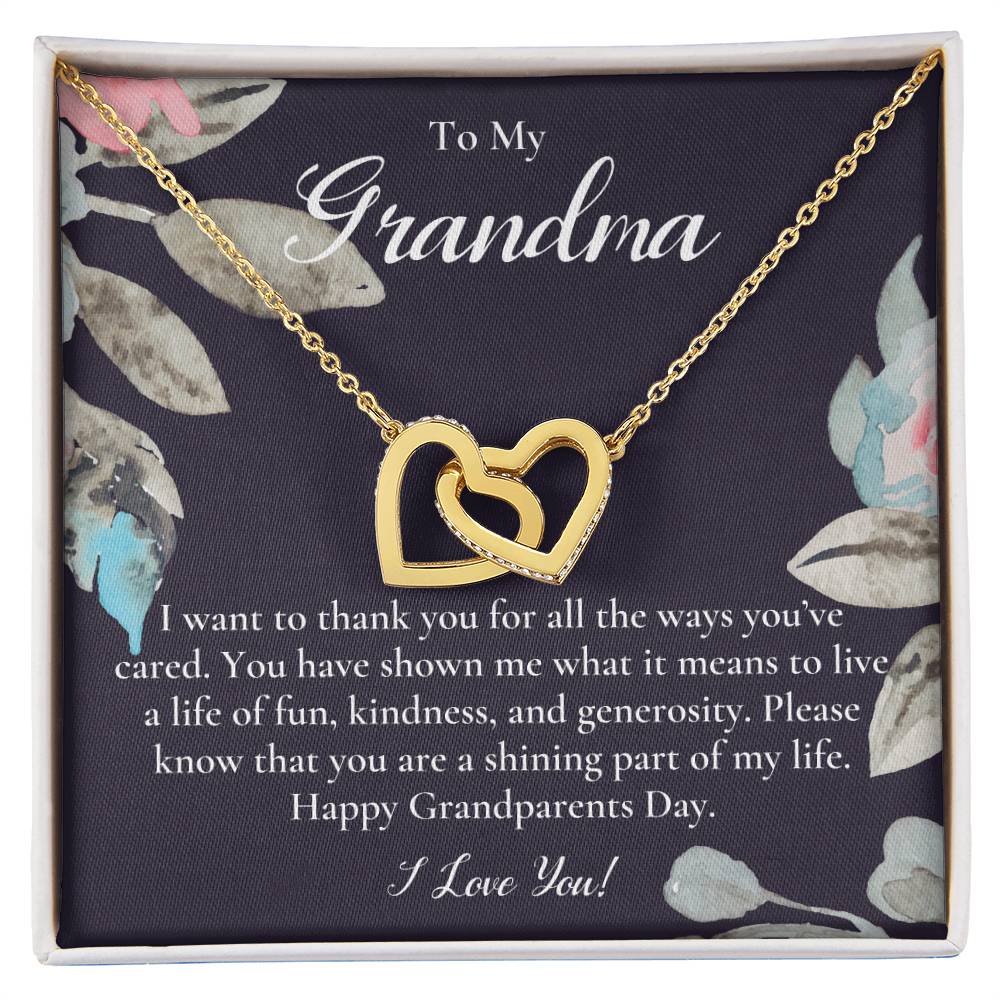 Gift For Grandma Necklace Grandmother Birthday Gift From Granddaughtergrandson To My Grandma Necklace Gift Grandmother Gift Grandparents Day Gift Interlocking Hearts Necklace
