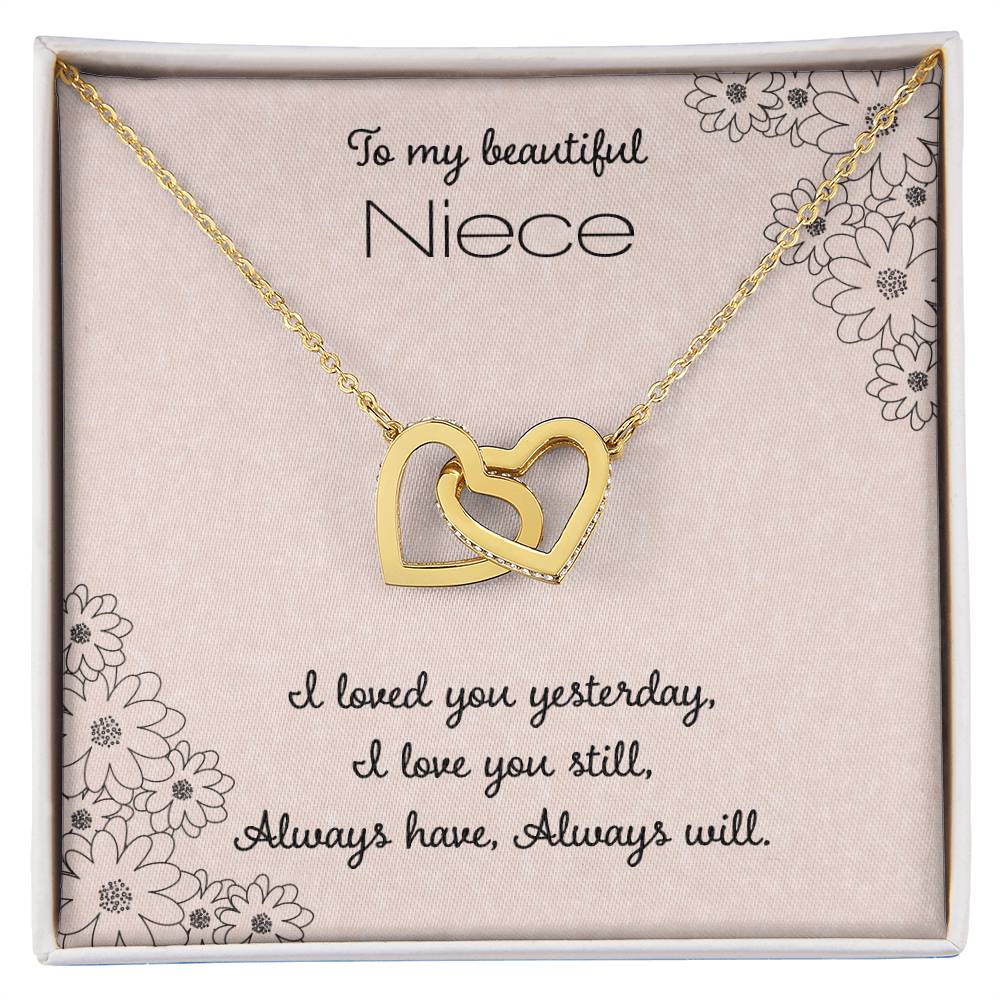 To My Beautiful Niece Interlocking Hearts Necklace