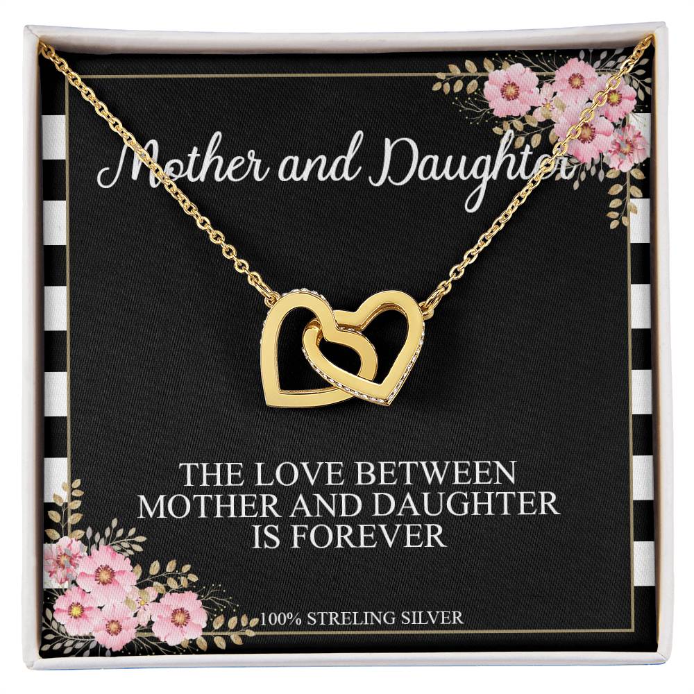 Mother And Daughter Love - Princess Love For Mom - Mother Love For Daughter Interlocking Hearts Necklace