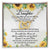 To My Daughter Sunflower Interlocking Hearts Necklace Birthday Message Card