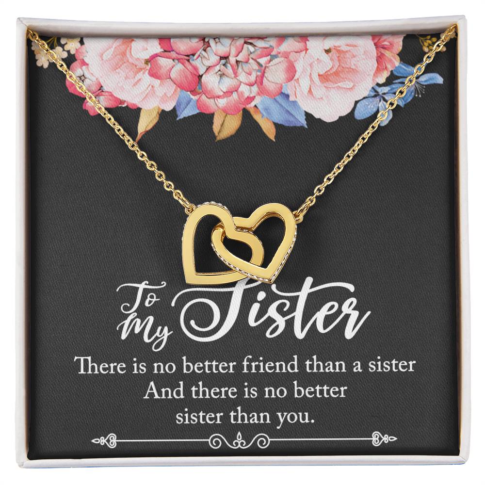 To My Sister Necklace Interlocking Hearts Necklace