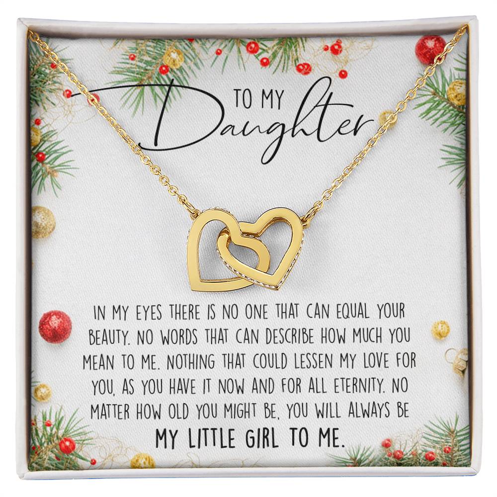 To My Daughter Interlocking Hearts Necklace Message Card